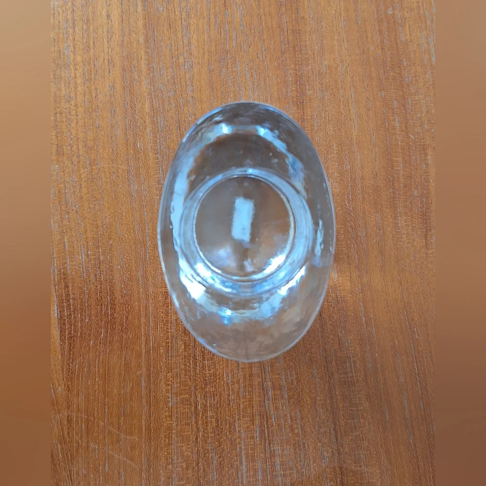 Crate Barrel Clear Glass Candleholder Votive Ice Tealight Textured Rippled NEW